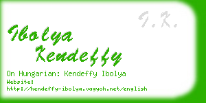 ibolya kendeffy business card